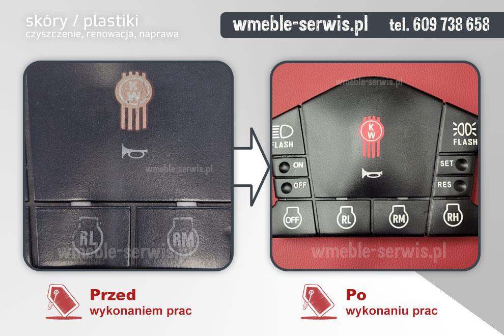 Renowacja panelu przycisków kierownicy Kenworth W900