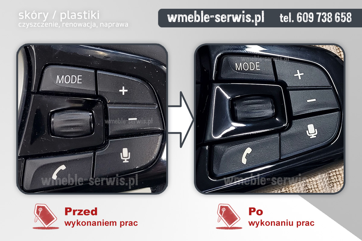 Renowacja przycisków sterowania w kierownicy BMW