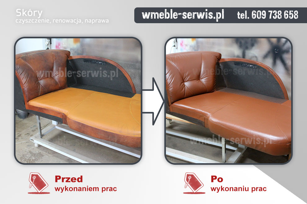 Naprawa siedziska narożnika ze skóry